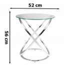 Стол журнальный SIGNAL EOS C прозрачный/хром